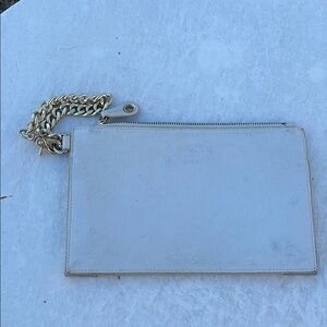 Foley and Corinna 
Elegant White Leather Clutch with Gold Chain